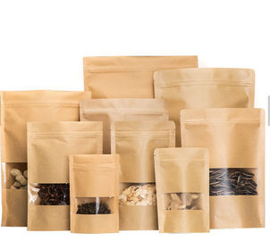 Tenez la poche de papier d'emballage de conception, les sacs rescellables de nourriture imprimés par coutume